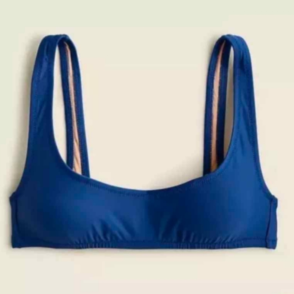 NWT J. Crew medium bikini top, blue